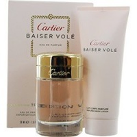 CARTIER BAISER VOLE by Cartier Gift Set for WOMEN: EAU DE PARFUM SPRAY 1.6 OZ & BODY LOTION 3.4 OZ (TRAVEL OFFER)