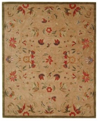 Safavieh Anatolia Collection Handmade Beige and Green Hand-Spun Wool Area Rug, 6-Feet by 9-Feet