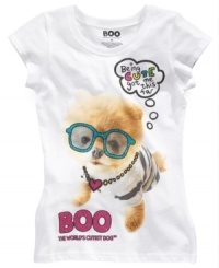 Add some cute flair to her school style with this adorably nerdy Boo tee.