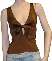 Roberto Cavalli Womens Top Blouse Shirt Brown Silk, 42, Brown