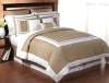 Taupe Hotel Spa Collection Duvet Comforter Cover 6 piece Bedding Set - Queen Size