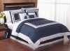 Navy Hotel Spa Collection Duvet Comforter Cover 6 piece Bedding Set - Queen Size