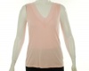 Lauren Ralph Lauren V-Neck Sleeveless Shirt Cherry Pink/White L