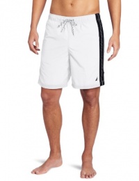 Nautica Men's Anchor Solid Stripe Swim Trunk