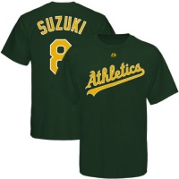 MLB Majestic Kurt Suzuki Oakland Athletics Youth #8 Name & Number T-shirt - Green