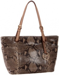 Python Jet Set Top Zip Tote DARK SAND