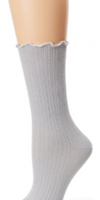 HUE Women's Huetopia Ribbed Sock, Gray, 9-11