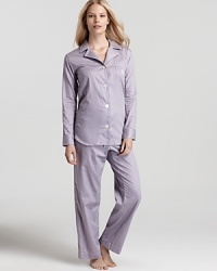 Lauren Ralph Lauren The Heiress Marston Gate Sateen Long Sleeve Classic Notch Collar PJ Set