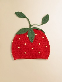 Strawberry-inspired hat in a wool-rich blend for a look that's as cozy as it is sweet. Ribbed trim40% wool/30% rayon/20% nylon/10% cashmereHand washImported