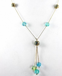 Charter Club Necklace, Gold-Tone Blue Illusion Y-Necklace