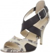 Calvin Klein Women's Zahara Linen/ Classic Python Print Ankle-Strap Sandal