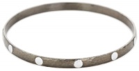 GURHAN Midnight Dark Silver with White Silver Flakes Bangle Bracelet