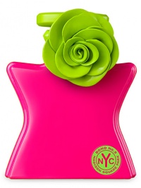 Madison Square Park was the height of fashion in the Gilded Age. Today it's back-in hip-&-cool revival mode. So now is the time for a neighborhood eau de parfum; an arresting, super-bright mélange of romantic florals and crisp greens. The vibrant neon pink and green bottle has a removable, grass-green Deco Modern rose-blossom accent (on the 3.3 oz.