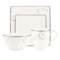 Noritake Platinum Wave 4-piece Square Place Setting