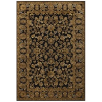 Couristan 1230/1105 PAVE Eiffel Garden 60-Inch by 90-Inch Chenille Area Rug, Antique Brass/Onyx