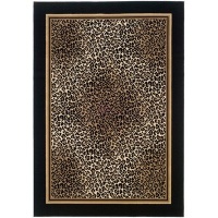 Everest Leopard Black Novelty Rug Size: 2'7 x 7'10 Rn