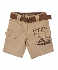 Guess Endless Belted Cargo Shorts (Sizes 8 - 20) - taupe, 16