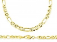 14k Yellow Gold Figaro Gucci Necklace Figarucci Chain Solid Link 4mm , 18 inch