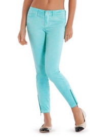 GUESS Brittney Ankle Skinny Pants with Zip, WASHED ISLAND BLUE (26)