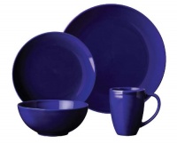 Gibson Simpliss 16-Piece Stoneware Dinnerware Set, Cobalt