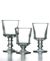 Give casual tables an air of vintage elegance with this set of luminous, dishwasher-safe water drinking glasses from French Home. First introduced in the early 1900s, this La Rochere design features a distinct stem made popular in Bourges, France.