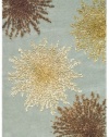 Safavieh Soho Collection Explosions Handmade New Zealand Wool Square Area Rug, Light Blue