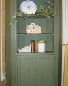 Barrel-Back Corner Cupboard w 2 Fixed Shelves in Open Top (Sky)