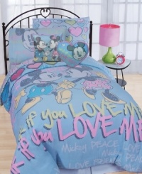 There's more to love with the Mickey Mouse and Minnie Mouse decorative pillow pack, featuring one square and one heart-shaped decorative pillow. The square features text on the reverse, while the heart reverses to pink plush with an embroidered winking Mickey. (Clearance)