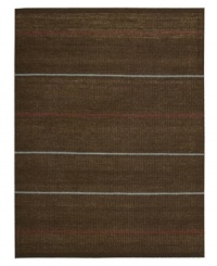 Subtle striping gives way to understated sophistication in the Horizon area rug from Calvin Klein. Generously thick wool fibers are hand tufted in India for remarkable strength and detailed design. Perfect for mixing with any style decor. (Clearance)