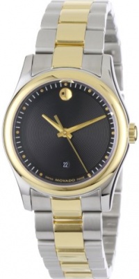 Movado Women's 0606484 Movado Sportivo Two-Tone Black Museum Dial Bracelet Watch