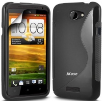 JKase(TM) Premium Quality HTC One S (T-Mobile) Streamline TPU Case Cover - Black in JKase Retail Packaging