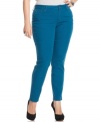 Give your denim a blast of color with DKNY Jeans' plus size skinny jeans, finished by a teal wash!