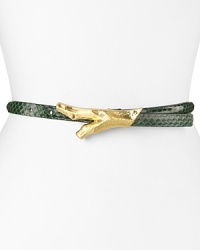 With naturalistic twig hardware and exotically appealing genuine snake, this vintage-meets-modern DIANE von FURSTENBERG belt will cinch every look in signature style.