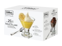 Libbey Just Desserts Mini Flare Glass with Miniature Stanless Steel Spoon 25-Piece