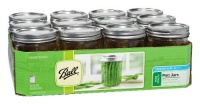 Ball Wide Mouth Pint Jars with Lids and Bands, Set of 12