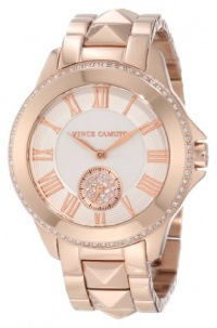 Vince Camuto Women's VC/5048SVRG Round Swarovski Crystal Accented Rosegold-Tone Bracelet Watch