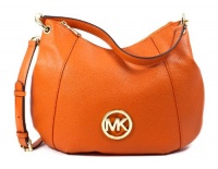 Michael Kors Fulton Large Leather Convertible Shoulder Bag Tangerine