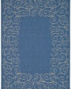 Area Rug 2x5 Rectangle Transitional Blue - Ivory Color - Safavieh Courtyard Rug from RugPal