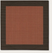 Couristan 1005/4000 Recife Checkered Field Terra Cotta/Black Rug, 7-Feet 6-Inch Square