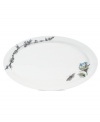 A blossom unfolds across this Rose oval platter, a fresh and beautiful way to serve guests. Coordinate with other Edie Rose by Rachel Bilson dinnerware and serveware to create your own tabletop garden.