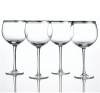 Charter Club Grand Buffet Set of 4 Double Band Platinum Balloon Goblets