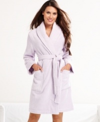 Part of Charter Club's Spa Collection, the Short Luxe terry robe features folded cuffs and a front pocket on each side.