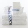 Atouk Alhambra 12 X 20 Fingertip Towel - White / Hyacinth - Blue Accents