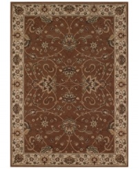 Evoking the strong look of ancient Sarouk rug designs, the Premier area rug from Dalyn is woven with intricate floral medallions in rich chocolate. Made in Egypt of durable polypropylene and shimmering polyester fibers, it provides any room with captivating texture and added dimension.