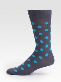 Remarkably soft, in a fine cotton knit finished with a neon polka-dot pattern.Mid-calf height80% cotton/20% polyamideMachine washMade in Italy