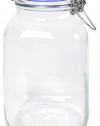 Bormioli Rocco Fido Square Jar with Blue Lid, 67-3/4-Ounce