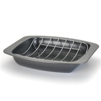 Farberware Nonstick Bakeware 16-1/2-Inch-by-13-1/2-Inch Roaster with U-Rack