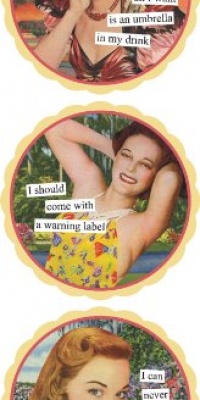 Anne Taintor, Inc. 04507 Coaster Set, Umbrella in my Drink