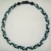 Tornado Titanium Baseball Necklace Green Black White 20