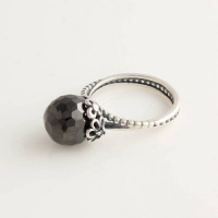 Pandora Match Sterling Silver Garden Odyssey with Black Spinel and Grey Ring Size 7